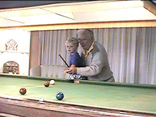 Playing snooker